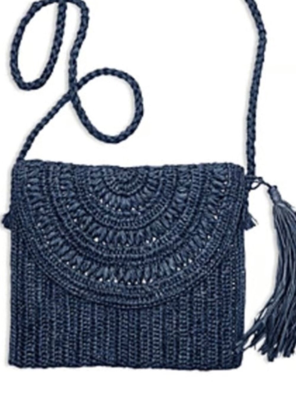 Mar Y Sol Handmade Raffia Handbag in Navy Blue